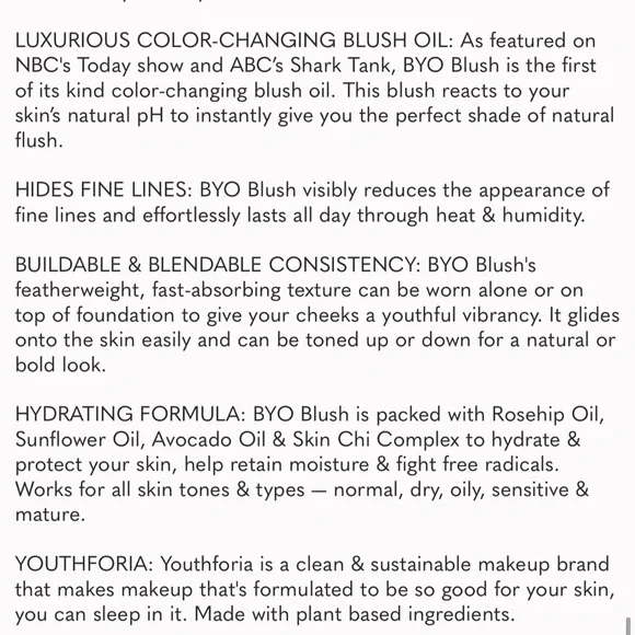 NIB TikTok Famous SHARK TANK Youthforia BYO BLUSH Changing Blush Oil Youth Foria - Picture 8 of 9